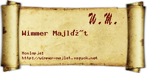 Wimmer Majlát névjegykártya